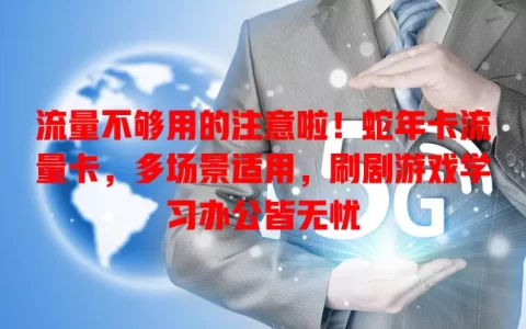 流量不够用的注意啦！蛇年卡流量卡，多场景适用，刷剧游戏学习办公皆无忧