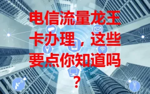 电信流量龙王卡办理，这些要点你知道吗？