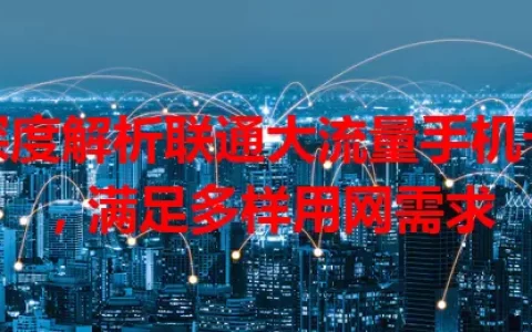 深度解析联通大流量手机卡，满足多样用网需求