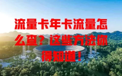 流量卡年卡流量怎么查？这些方法你得知道！