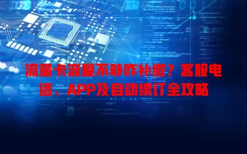 流量卡流量不够咋补缴？客服电话、APP及自动续订全攻略
