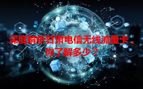 深度解析甘肃电信无线流量卡，你了解多少？