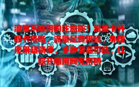 流量不够用的注意啦！流量卡开心卡来咯，流量足费用省，办理使用超简便，多种套餐可选，让你开心用网无束缚