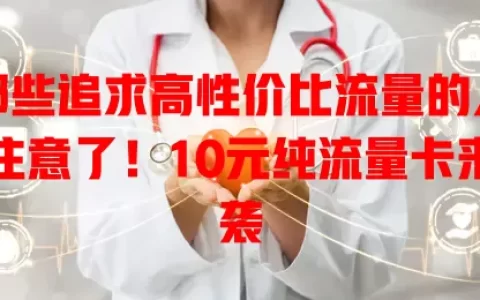 那些追求高性价比流量的人注意了！10元纯流量卡来袭