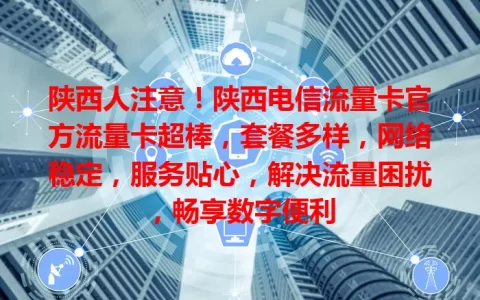 陕西人注意！陕西电信流量卡官方流量卡超棒，套餐多样，网络稳定，服务贴心，解决流量困扰，畅享数字便利