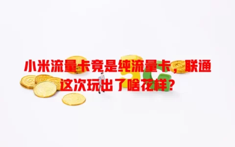 小米流量卡竟是纯流量卡，联通这次玩出了啥花样？