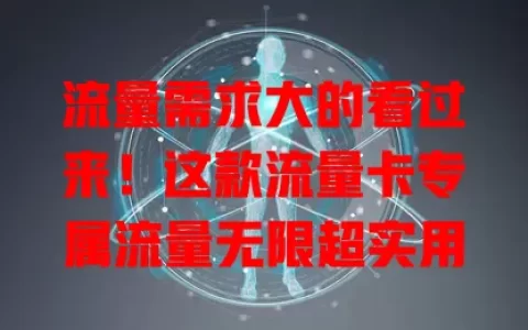 流量需求大的看过来！这款流量卡专属流量无限超实用