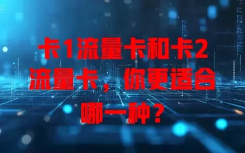 卡1流量卡和卡2流量卡，你更适合哪一种？