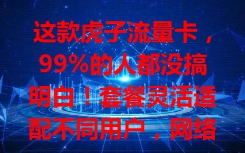 这款虎子流量卡，99%的人都没搞明白！套餐灵活适配不同用户，网络覆盖广，服务质量佳，能给你超棒上网体验，还在愁选流量卡？快来看看！