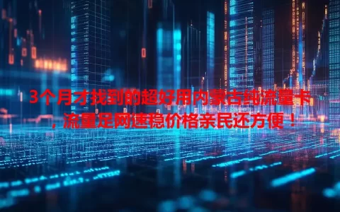 3个月才找到的超好用内蒙古纯流量卡，流量足网速稳价格亲民还方便！