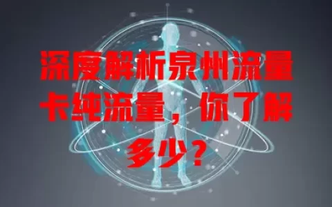 深度解析泉州流量卡纯流量，你了解多少？