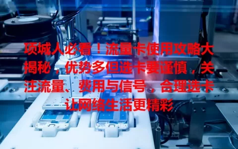 项城人必看！流量卡使用攻略大揭秘，优势多但选卡要谨慎，关注流量、费用与信号，合理选卡让网络生活更精彩
