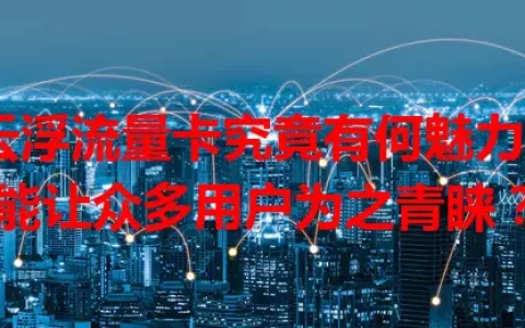 云浮流量卡究竟有何魅力，能让众多用户为之青睐？