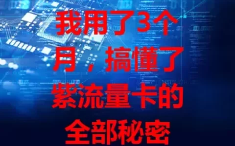 我用了3个月，搞懂了紫流量卡的全部秘密