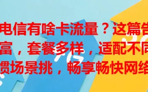 想知道电信有啥卡流量？这篇告诉你！种类丰富，套餐多样，适配不同人群，按习惯场景挑，畅享畅快网络体验