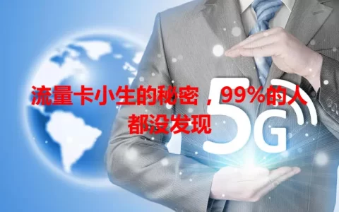 流量卡小生的秘密，99%的人都没发现