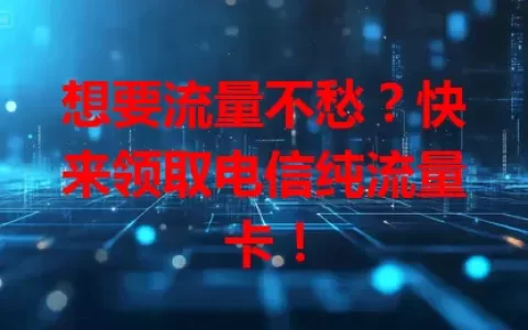 想要流量不愁？快来领取电信纯流量卡！
