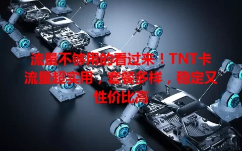 流量不够用的看过来！TNT卡流量超实用，套餐多样，稳定又性价比高