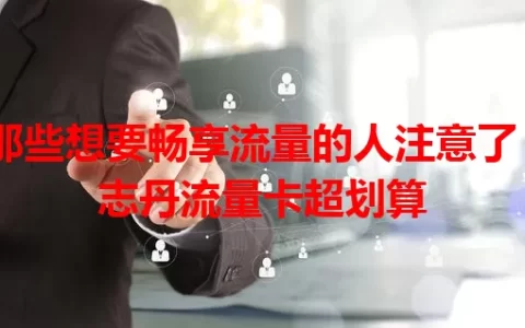 那些想要畅享流量的人注意了！志丹流量卡超划算