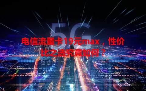 电信流量卡19元max，性价比之选究竟如何？