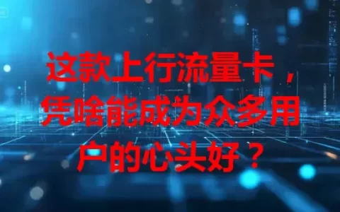 这款上行流量卡，凭啥能成为众多用户的心头好？