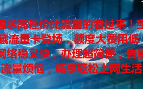 追求高性价比流量的看过来！宝藏流量卡登场，额度大费用低，网络稳又快，办理超简便，告别流量烦恼，畅享轻松上网生活