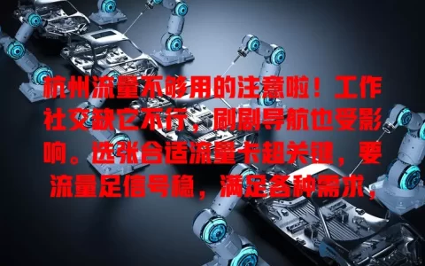 杭州流量不够用的注意啦！工作社交缺它不行，刷剧导航也受影响。选张合适流量卡超关键，要流量足信号稳，满足各种需求，让你在杭畅快生活工作，告别流量烦恼