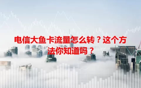 电信大鱼卡流量怎么转？这个方法你知道吗？