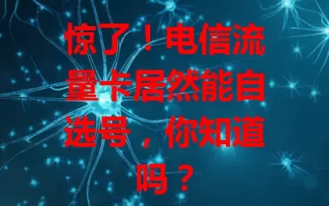 惊了！电信流量卡居然能自选号，你知道吗？