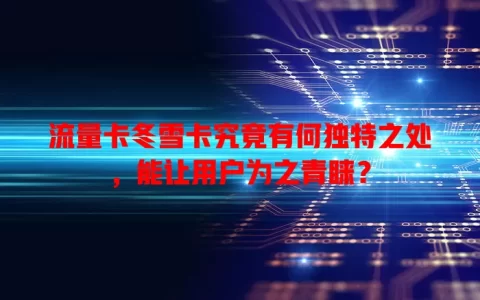 流量卡冬雪卡究竟有何独特之处，能让用户为之青睐？