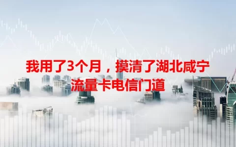 我用了3个月，摸清了湖北咸宁流量卡电信门道