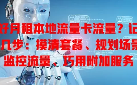 用好月租本地流量卡流量？记住这几步：摸清套餐、规划场景、监控流量、巧用附加服务