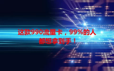 这款990流量卡，99%的人都想拿到手！