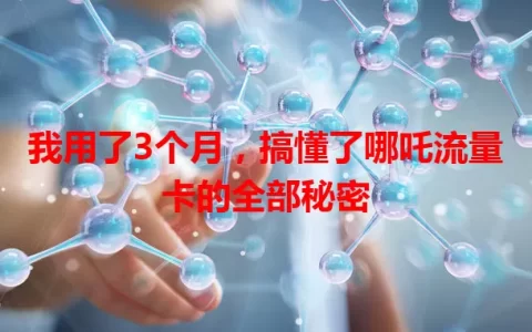 我用了3个月，搞懂了哪吒流量卡的全部秘密