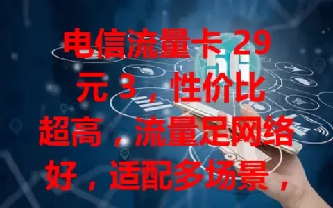 电信流量卡 29 元 3，性价比超高，流量足网络好，适配多场景，你还不了解吗？