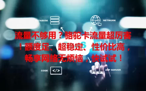 流量不够用？骆驼卡流量超厉害！额度足、超稳定、性价比高，畅享网络无烦恼，快试试！