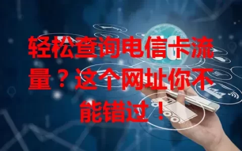 轻松查询电信卡流量？这个网址你不能错过！