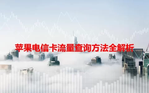 苹果电信卡流量查询方法全解析