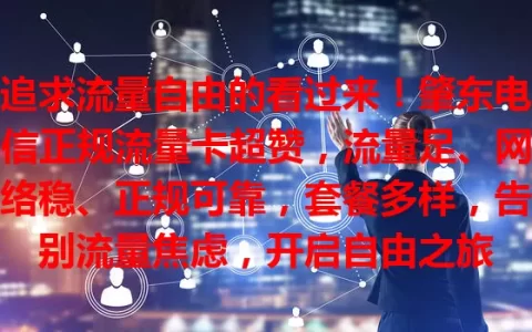 追求流量自由的看过来！肇东电信正规流量卡超赞，流量足、网络稳、正规可靠，套餐多样，告别流量焦虑，开启自由之旅