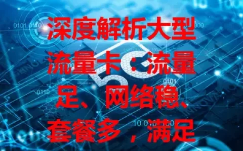 深度解析大型流量卡：流量足、网络稳、套餐多，满足多样需求