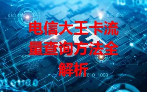 电信大王卡流量查询方法全解析