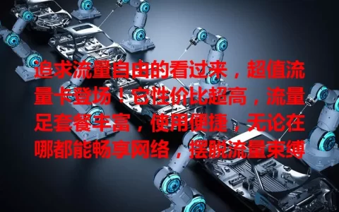 追求流量自由的看过来，超值流量卡登场！它性价比超高，流量足套餐丰富，使用便捷，无论在哪都能畅享网络，摆脱流量束缚，开启精彩数字生活，别犹豫，快关注！