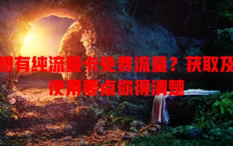 想有纯流量卡免费流量？获取及使用要点你得清楚