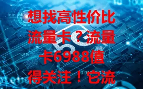 想找高性价比流量卡？流量卡6988值得关注！它流量足、费用优、网速快，套餐灵活，能满足不同需求，或成你理想之选，带来便捷畅快网络生活