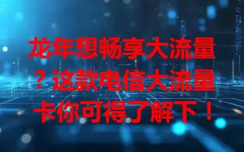 龙年想畅享大流量？这款电信大流量卡你可得了解下！