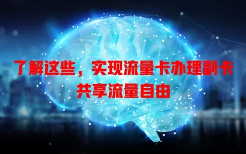 了解这些，实现流量卡办理副卡共享流量自由