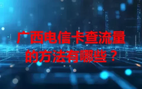 广西电信卡查流量的方法有哪些？