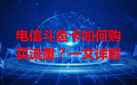 电信斗鱼卡如何购买流量？一文详解