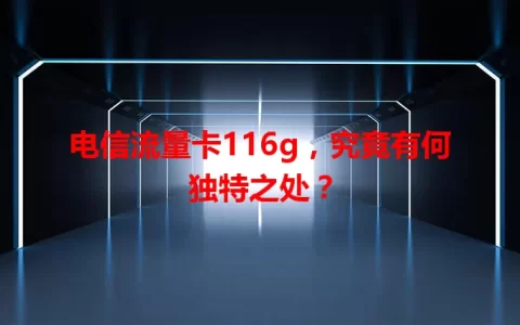 电信流量卡116g，究竟有何独特之处？