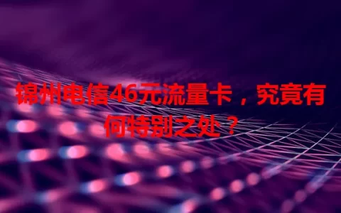 锦州电信46元流量卡，究竟有何特别之处？